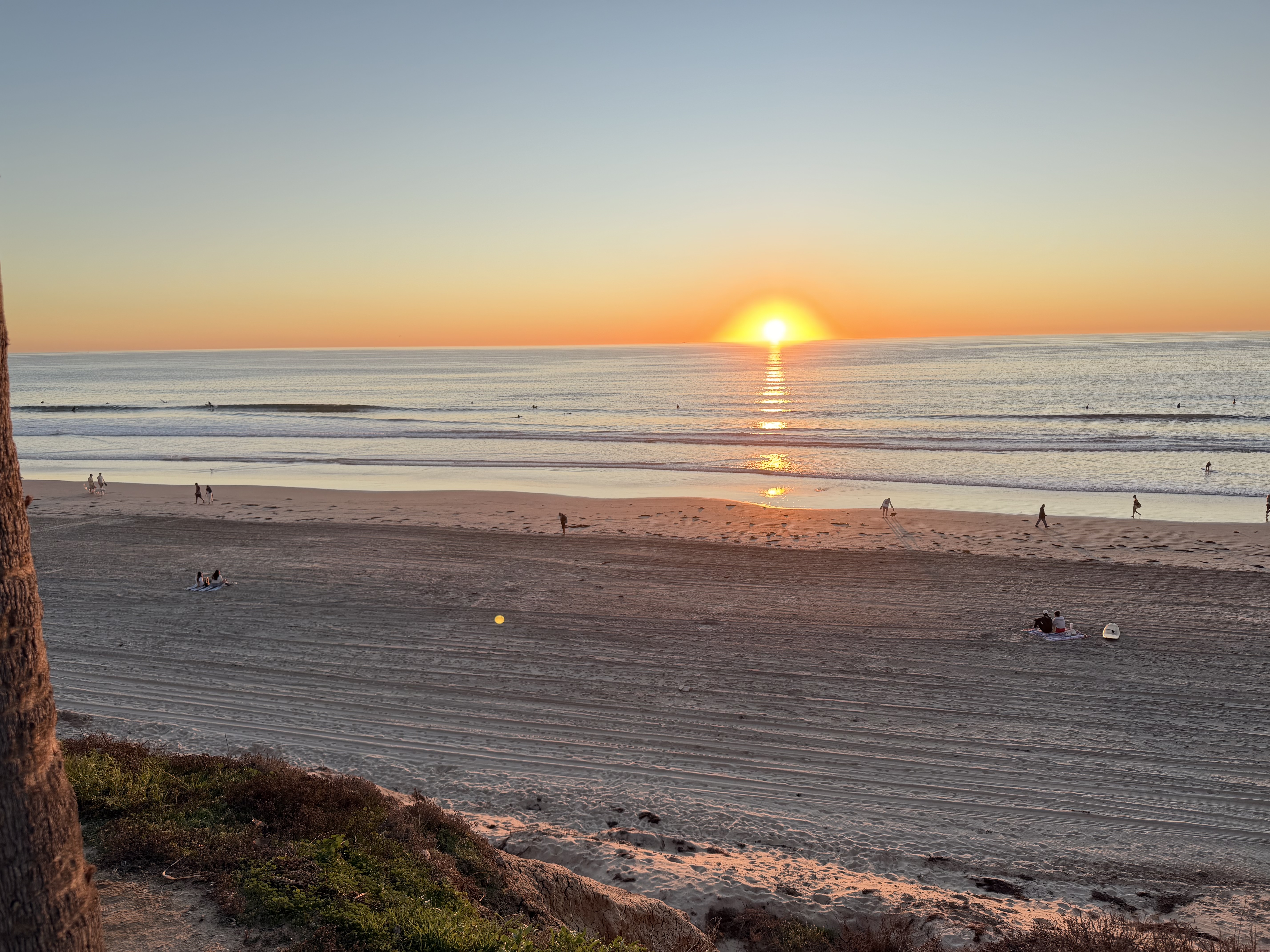 Sunset on beach in San Diego